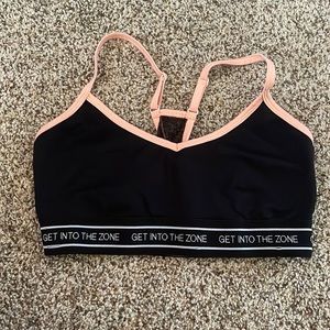 “Get into the zone” sports bra